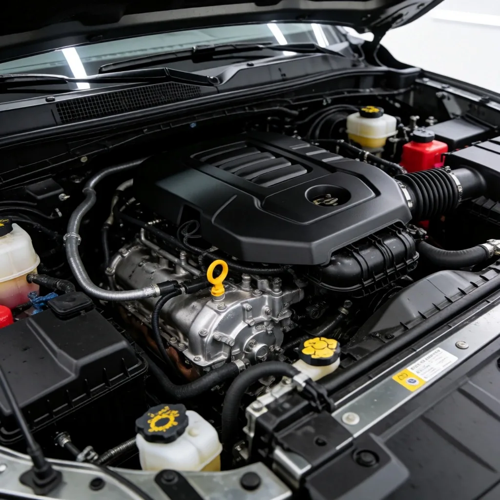 Vano motor recientemente lavado al vapor